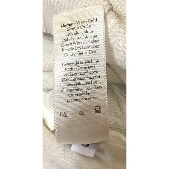 Anthropologie Left of Center White Asymmetrical Long Sleeve Top Women’s Small - Picture 6 of 9